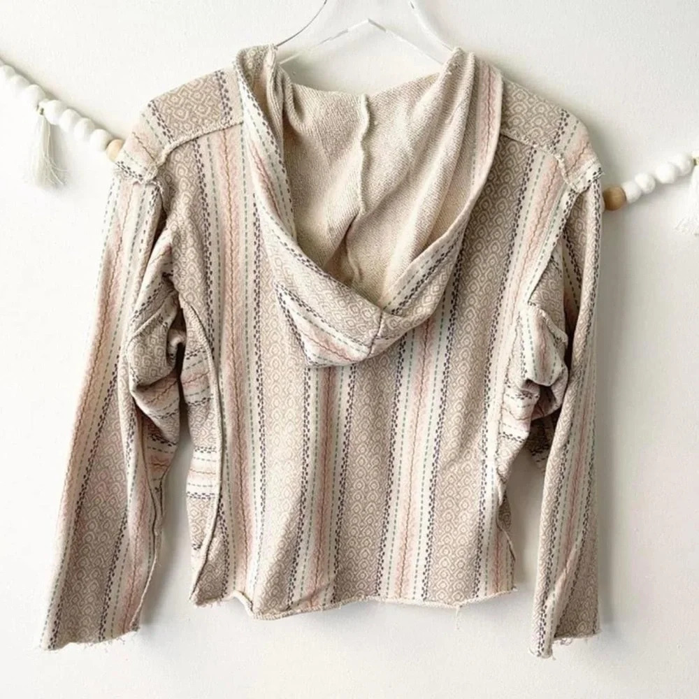 Billabong Lace Up Baja Hippie Hoodie Sweatshirt Beach Rasta Lounge Size XSMALL - Picture 3 of 3